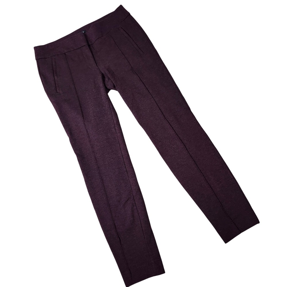Ann Taylor LOFT Burgundy Heathered Stretch Pants Size 6